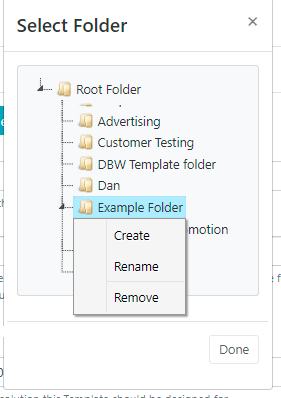 Template Folder Options