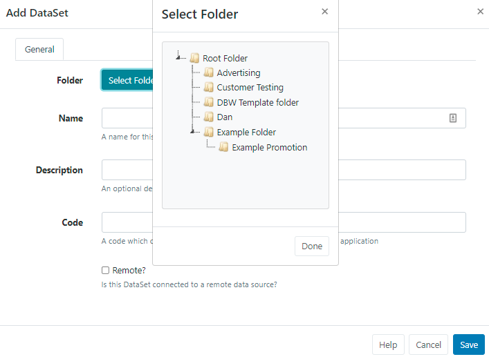 Select Folder DataSet