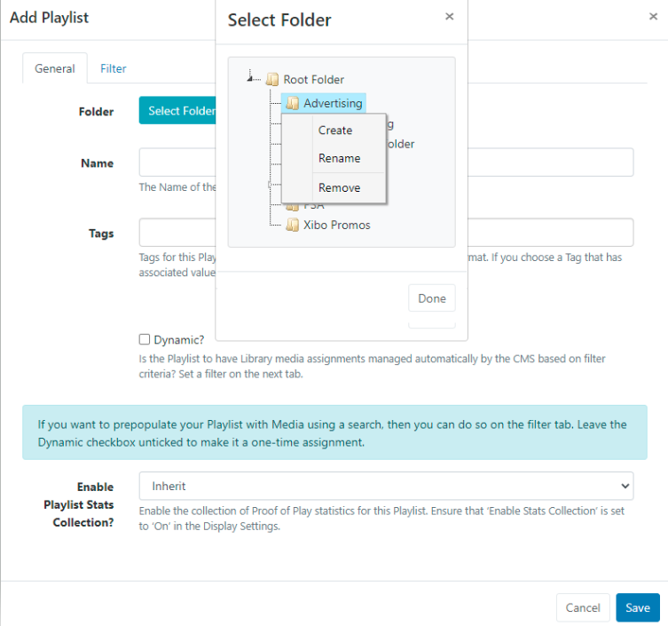 Select Folder Playlists